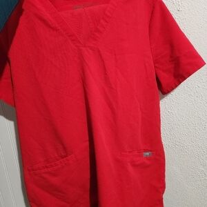 FIGS POP RED Scrub Top